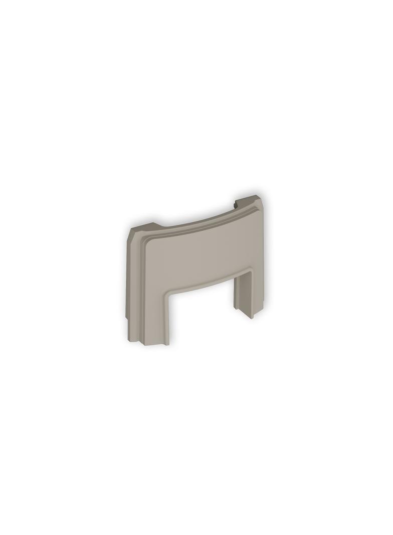 Zaślepka z wpustem do korytka 25x15 mm do puszki natynkowej pojedynczej PUO-1 taupe