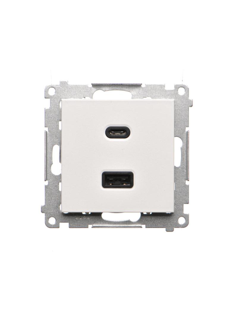 Simon 55 Ładowarka USB typ A+C Biały mat