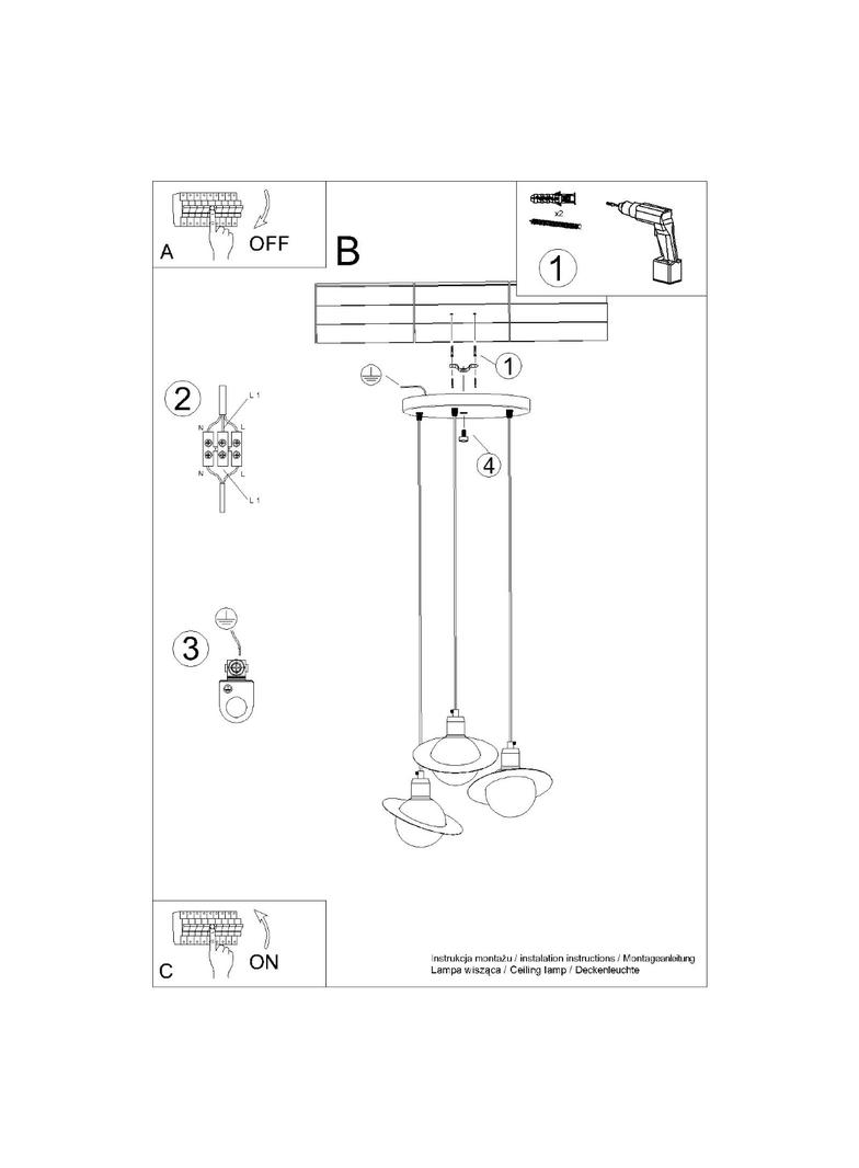 Lampa wisząca HYPERION 3P biały