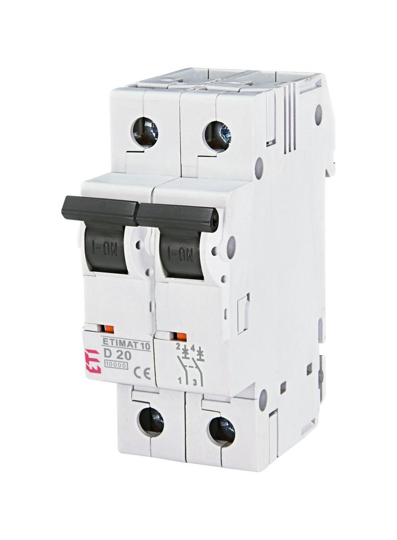 Wyłącznik nadprądowy MAT 10 2P D20A 002153717 ETI