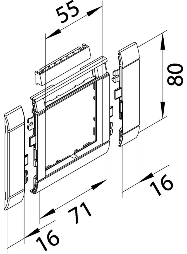 tehalit.WA Maskownica 80mm 1-krotna 55x55mm pole opisowe PC-ABS bezhalog biały GR0802A9016 HAGER