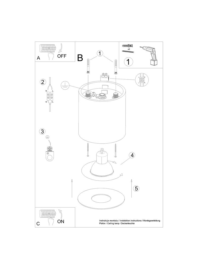 Sollux Plafon MIKA złoty SL.1283