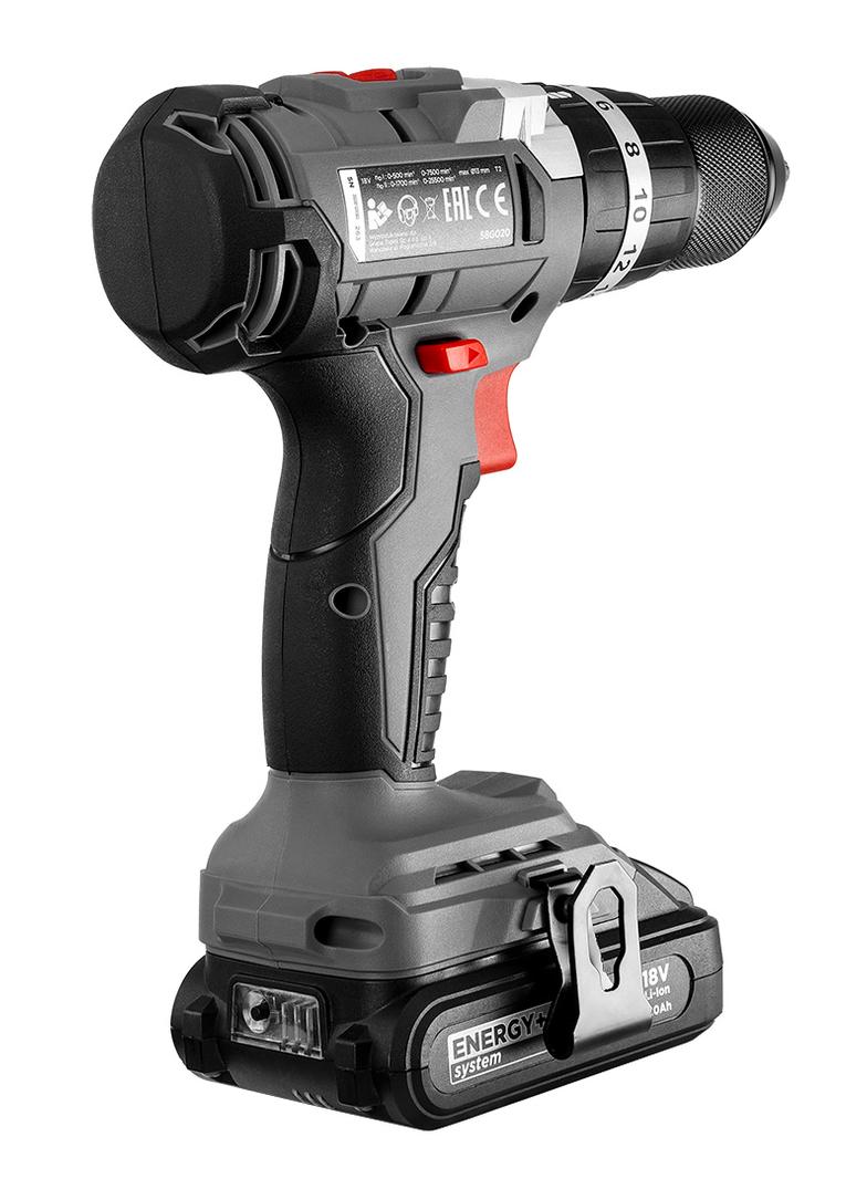 WIERTARKO-WKRĘTARKA AKUMULATOROWA BEZSZCZOTKOWA Z UDAREM ENERGY+ 18V, LI-ION, 13 MM, BEZ AKUMULATORA