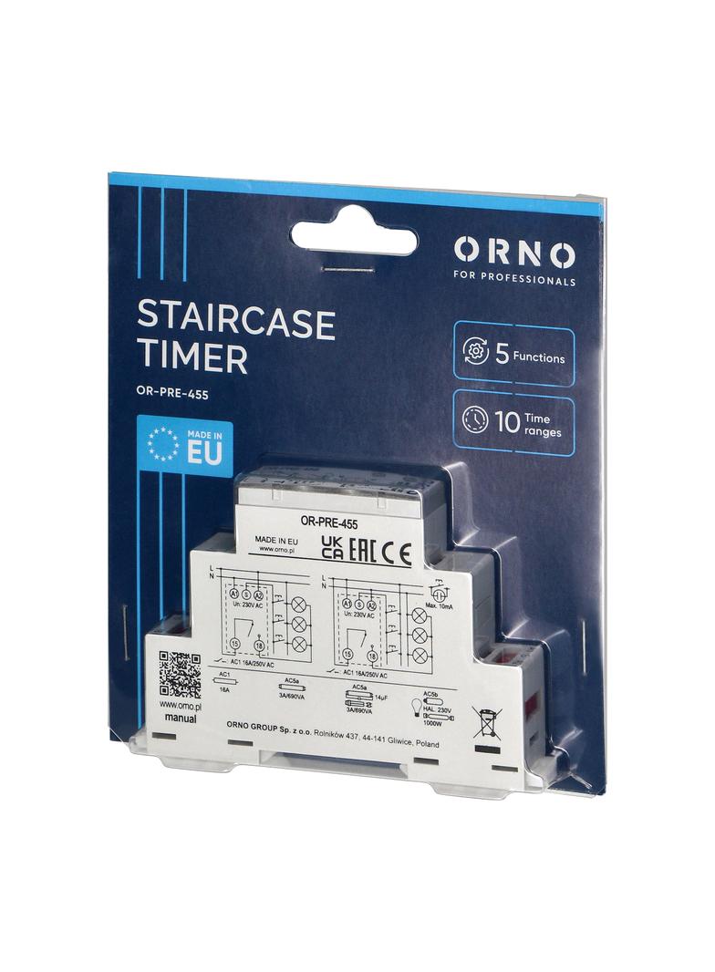Automat schodowy 7 trybów pracy 230 VAC OR-PRE-455 ORNO