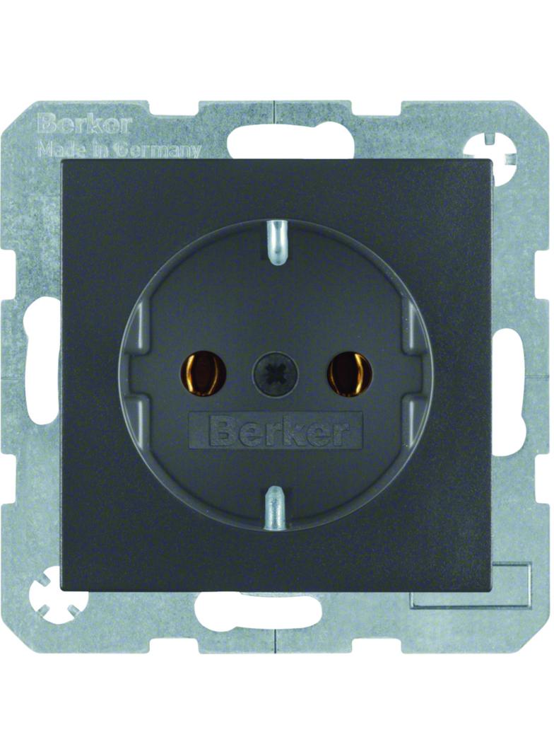 BERKER B.X Gniazdo SCHUKO z uziemieniem antracyt 41431606 HAGER