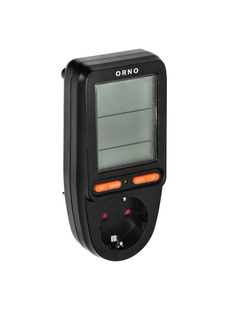 Watomierz, kalkulator energii z wyświetlaczem LCD, wersja Schuko, czarny