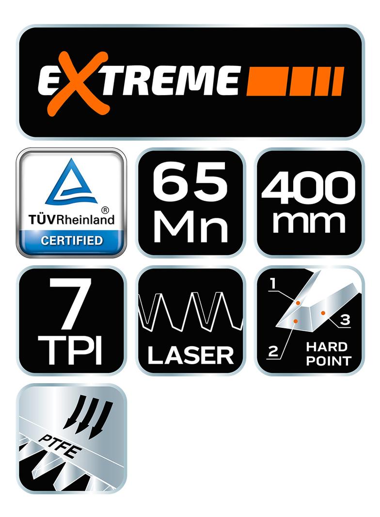 Piła płatnica 400 mm, 7 TPI, PTFE