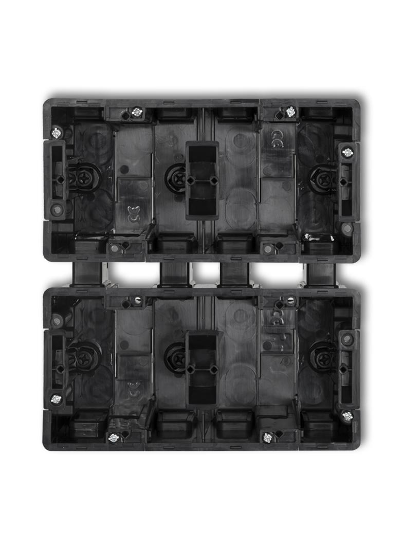 DECO Puszka instalacyjna podtynkowa 4 krotna (2 poziom, 2 pion) czarna