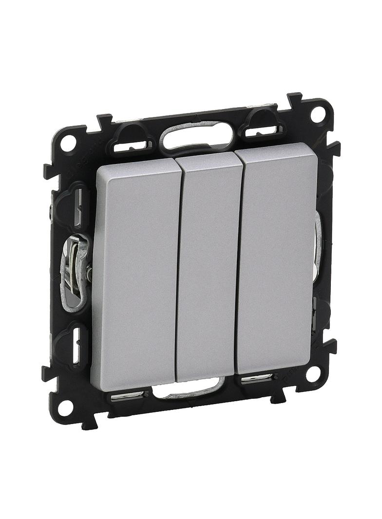 VALENA LIFE ŁĄCZNIK POTRÓJNY ALUMINIUM 10 AX - 250 V~, Legrand