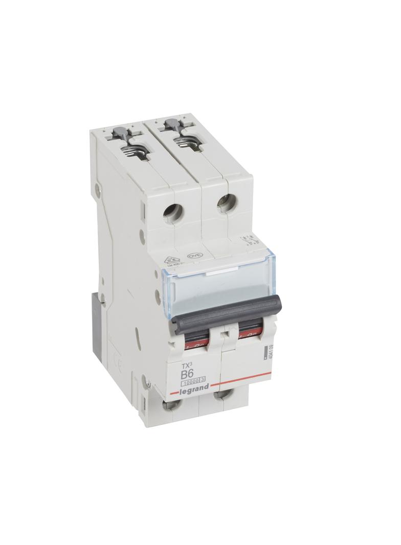 WYŁĄCZNIK NADPRĄDOWY S 312 2P B 6A 10000A SERII TX3, Legrand