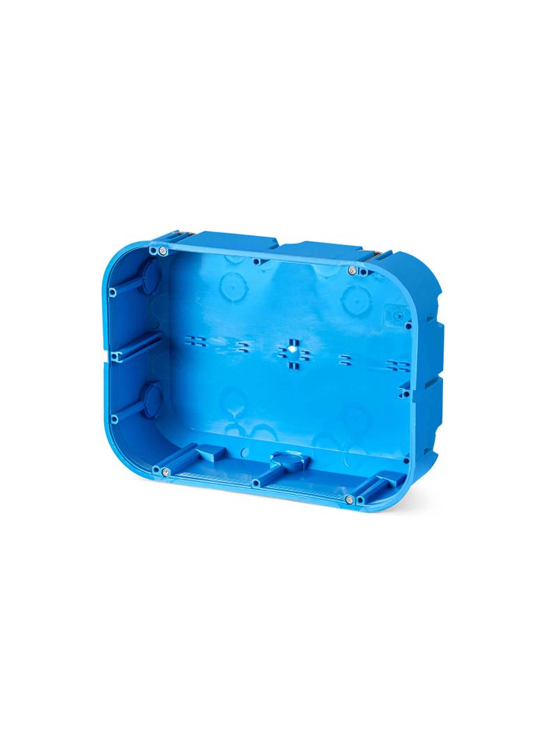 P6x60DP ,  Puszka instalacyjna do pustych ścian Multibox2 - sześciopolowa O 6x60 z pokrywą, niebiesk