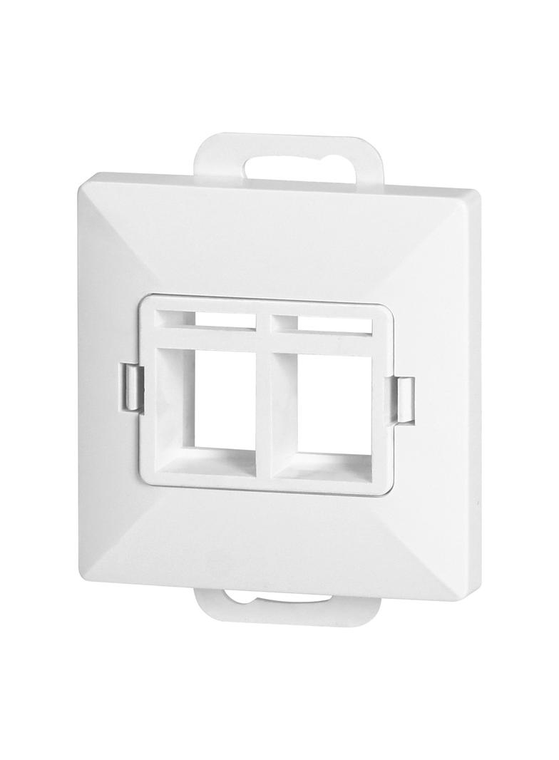 Płytka czołowa + 2xRJ45 Pearl, PC+ARJ45/P2, biały