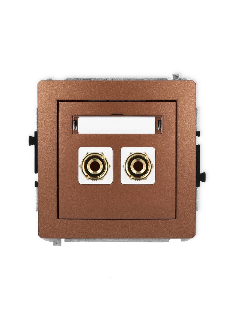 DECO Mechanizm gniazda głośnikowego pojedynczego (typu banan - czerwony i czarny, pozłacany, 4 mm2,