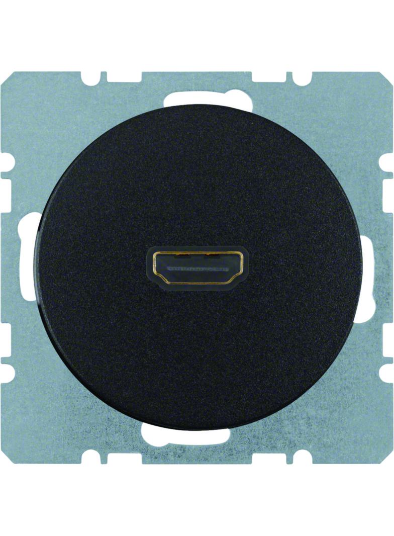 BERKER R.1/R.3 Gniazdo HDMI z przyłączem 90st czarny 3315432045 HAGER