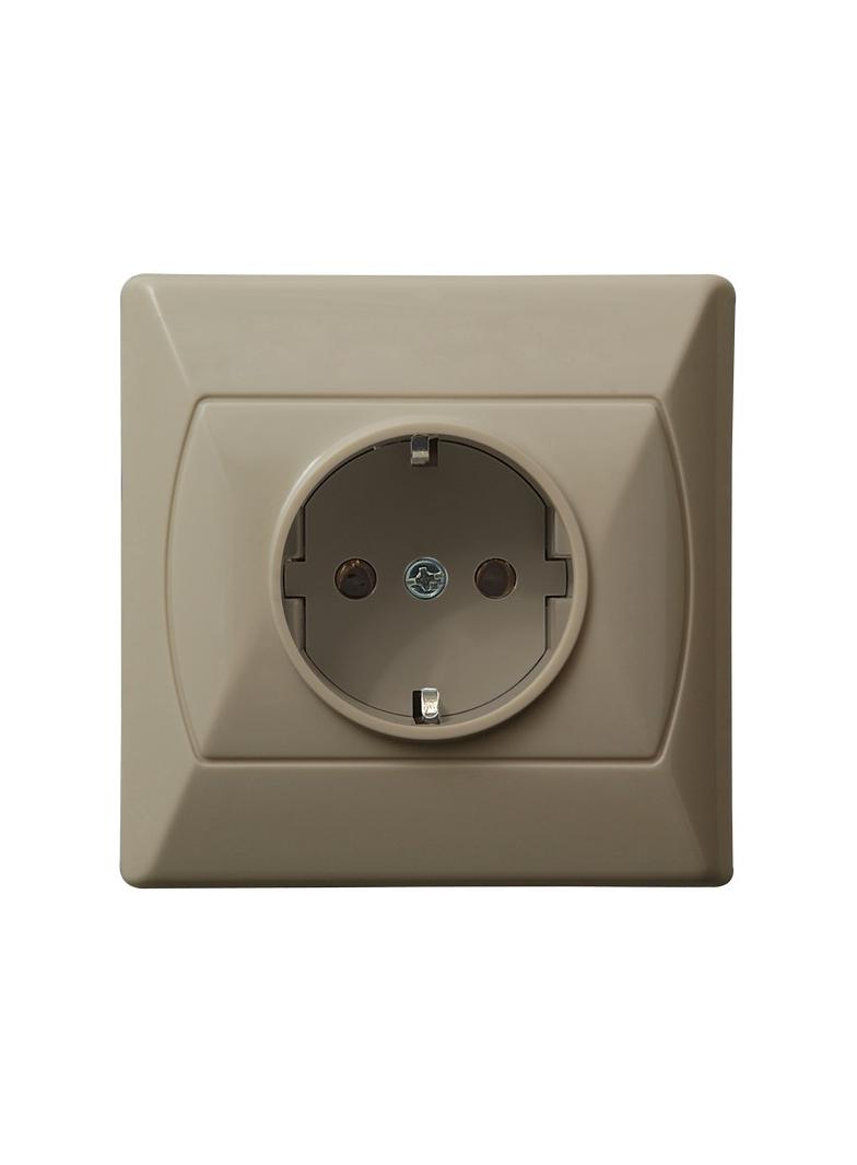 AKCENT Gniazdo pojedyncze z uziemieniem schuko - kolor beżowy