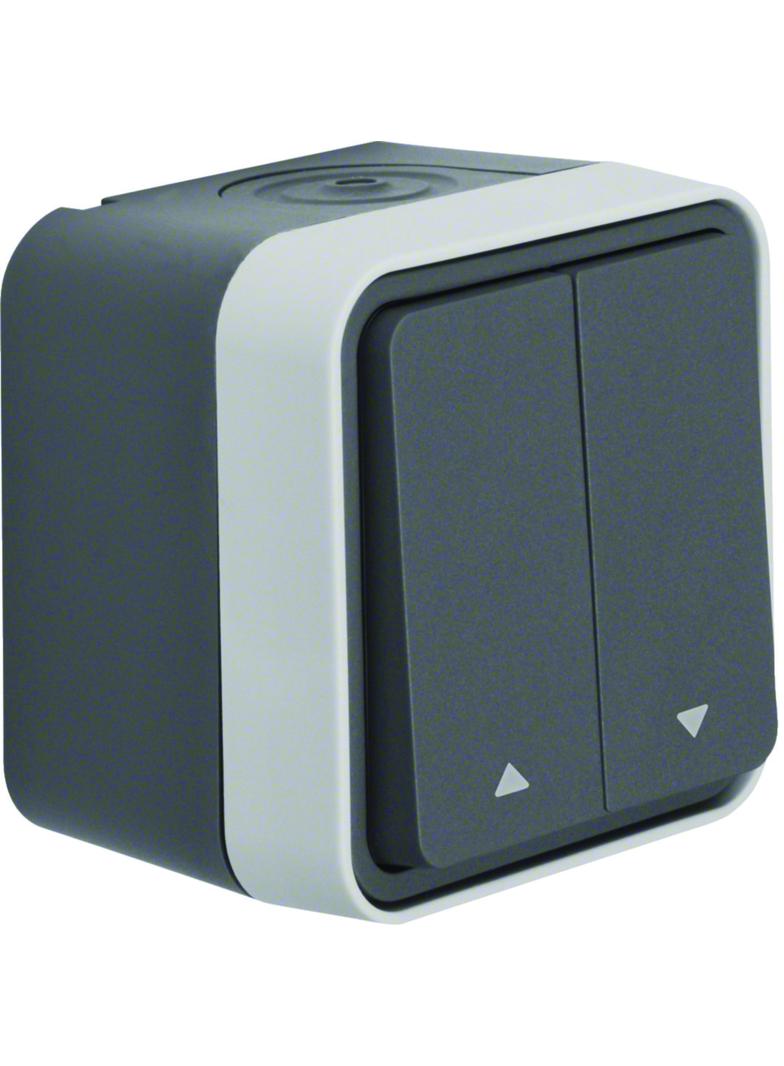 BERKER W.1 Łącznik żaluzjowy z nadrukiem symboli strzałka kompletny IP55 szary 30753525 HAGER