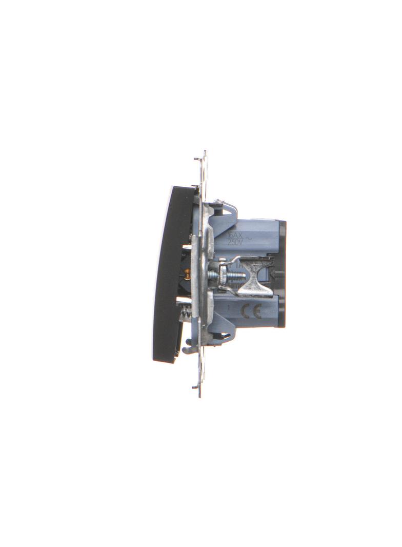 Simon 54 Przycisk pojedynczy zwierny bez piktogramu 16A z. śrub. czarny