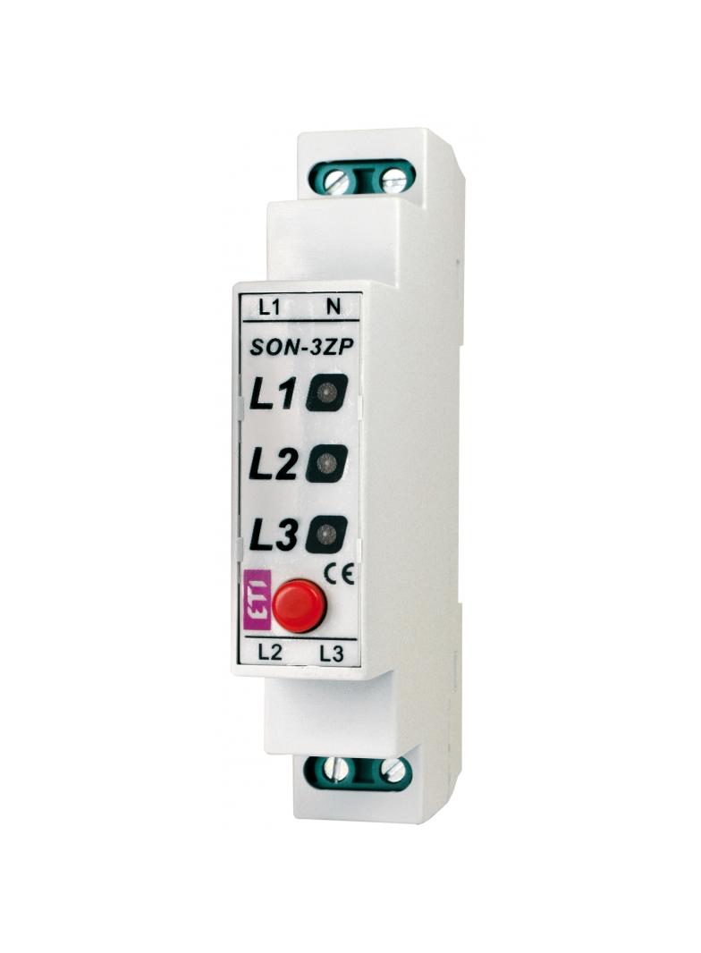Sygnalizator obecności napięcia z przyciskiem (3 x czerwona LED) SON-3 ZP 002471410 ETI
