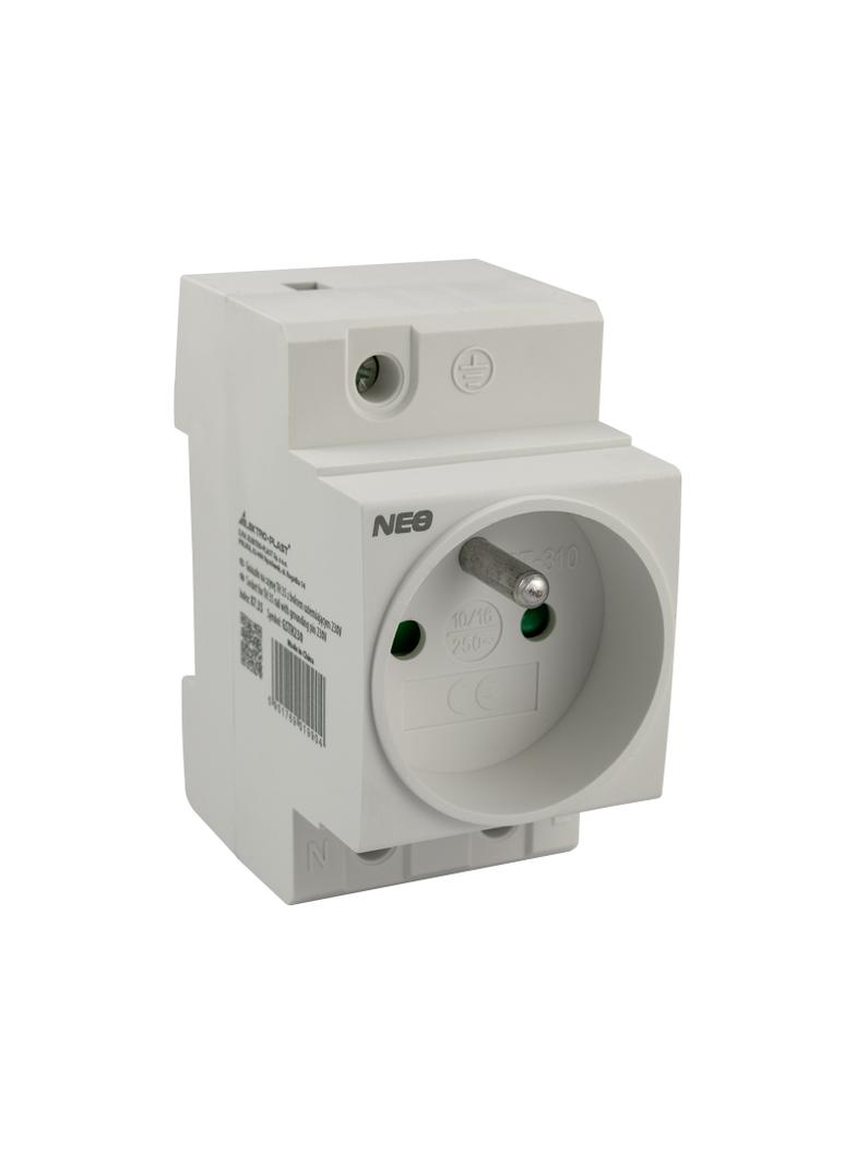 GSTH230 Gniazdo 230V na szynę TH Z-olcem uziemiającym 2P+Z-7.35 OPATÓWEK
