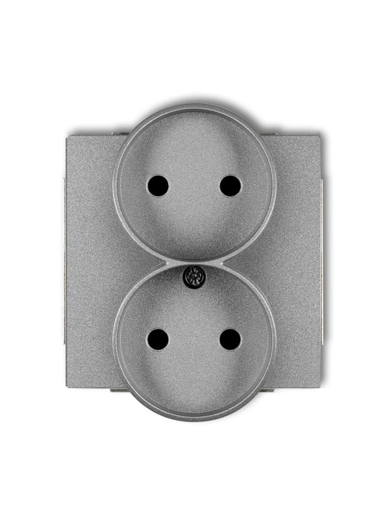 DECO Mechanizm gniazda podwójnego do ramki DECO Soft bez uziemienia 2x2P (przesłony torów prądowych)