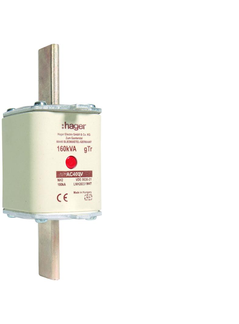 Wkładka bezp. nożowa NH2 wsk.podw. uchwyt nieiz. gTr 231A 400VAC LNH20231M4T HAGER