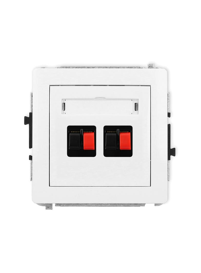 DECO Mechanizm gniazda głośnikowego podwójnego biały