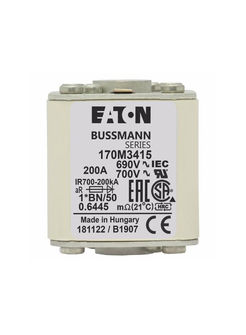 FUSE 200A 690V 1*BN/50 AR UC Wkładka szybka 200A AC 690V rozmiar 1 45x59x51 mm aR I 170M3415 EATON