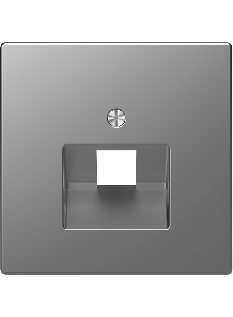 Merten, D-Life, płytka centralna gniazda RJ45 ukośnego, stal nierdzewna