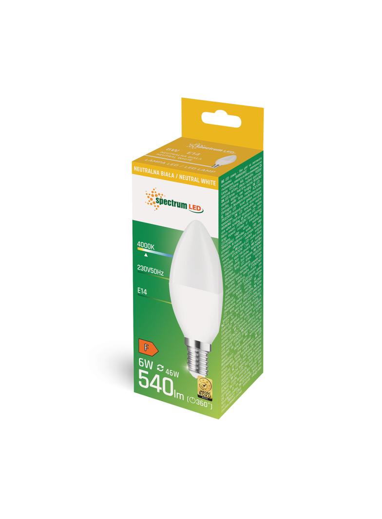 LED ŚWIECOWA E-14 230V 6W NW SPECTRUM