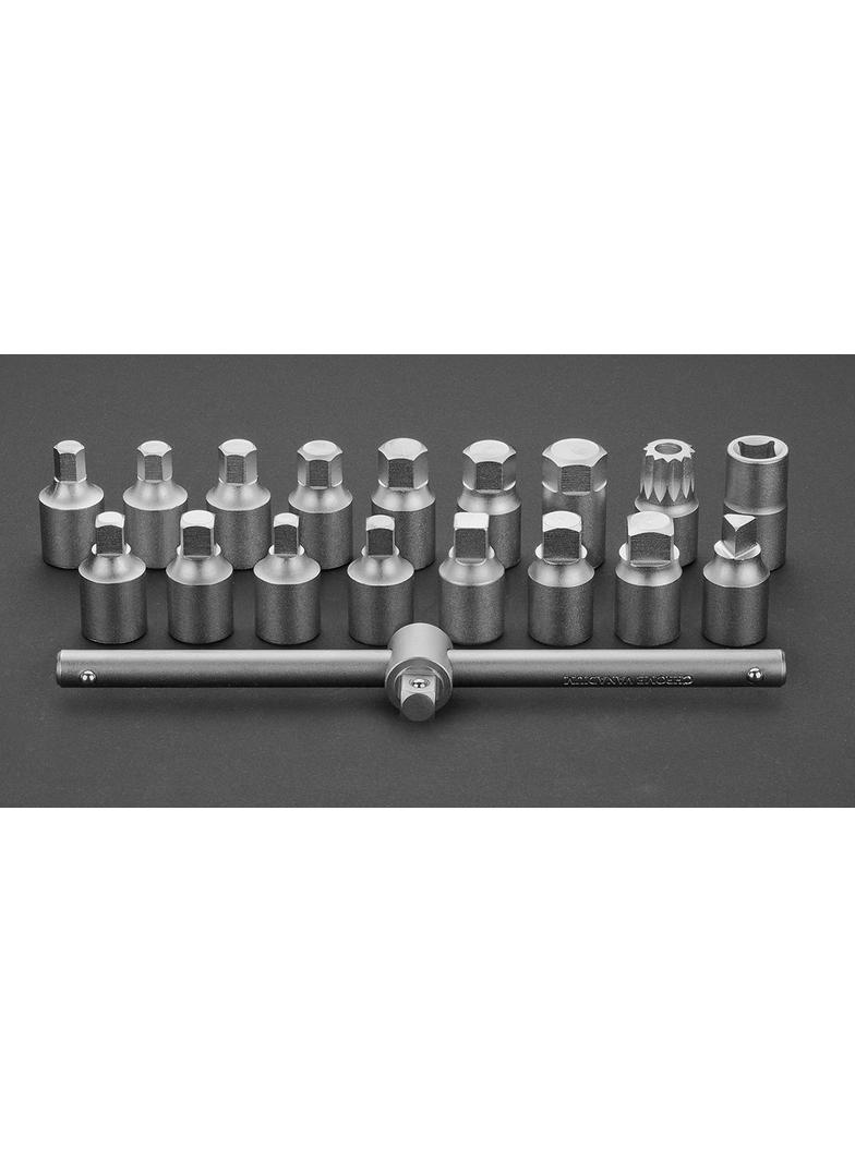 Klucze do spustu oleju 3/8", zestaw 18 szt.