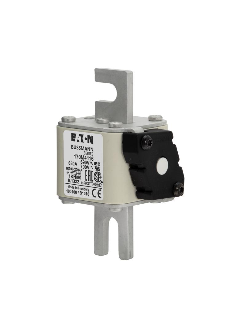 630A 690V 1KN/80 aR INDICATOR FUSE Wkładka szybka 630A AC 690V DIN 1 53x69x108 mm aR DIN 170M4116 EA