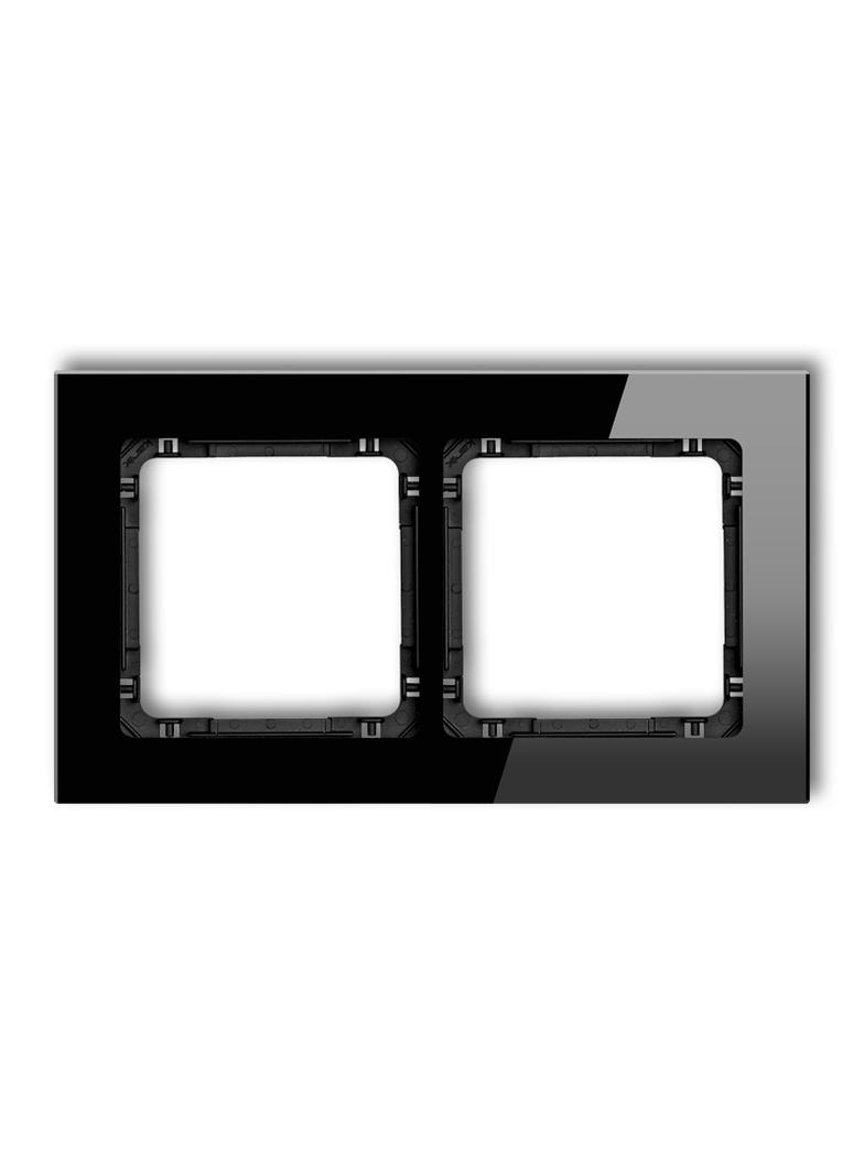 DECO Ramka uniwersalna podwójna - szkło (ramka: czarna; spód: czarny)