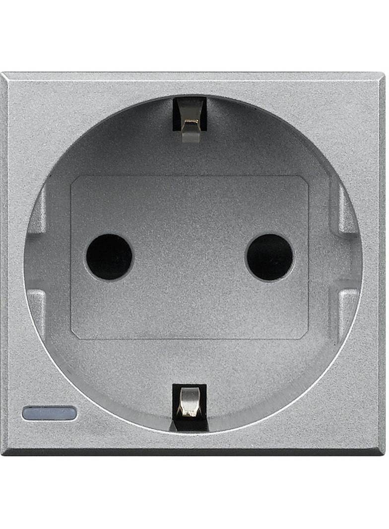 AXOLUTE - GNIAZDO SCHUKO 2P+Z 16A ALUMINIUM, Bticino