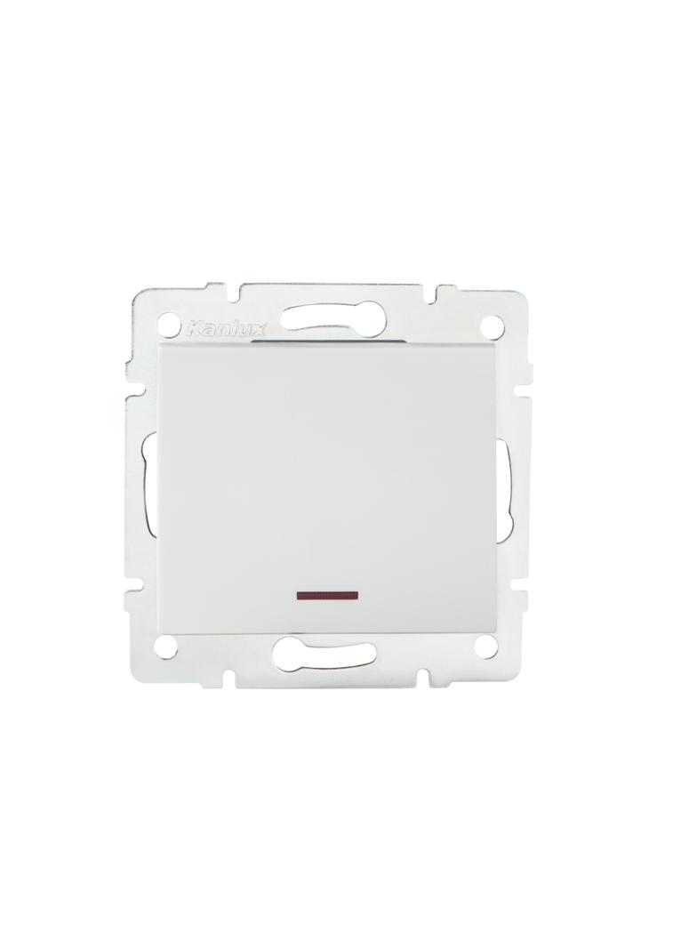 LOGI Łącznik jednobiegunowy z LED śrubowy 10AX 250V biały 021110102 25078 KANLUX
