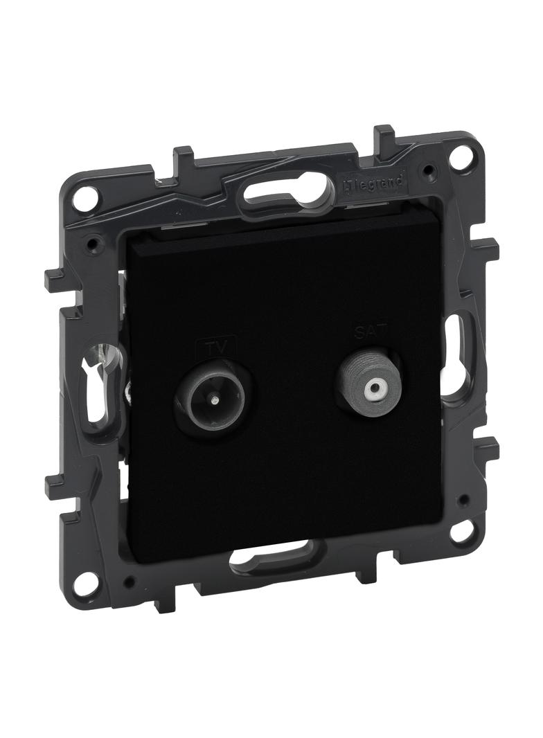 Niloe Step - gniazdo TV-SAT końcowe do instalacji typu gwiazda, 2 przewody, 1,5 dB- kolor czarny, Le