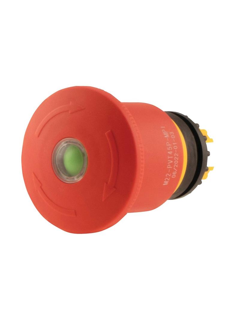 M22-PVT45P-MPI Przycisk bezpieczeństwa 45mm z mechaniczną sygnalizacją zadziałania 121463 EATON