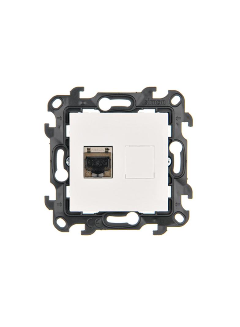Simon 24 Gniazdo komputerowe pojedyncze RJ45 kat. 6 ekranowane biały N61E.01/11