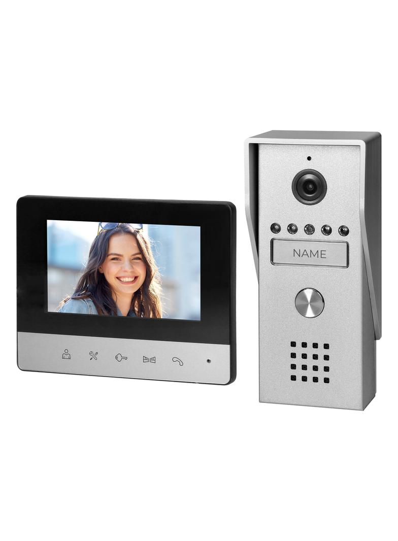 Zestaw wideodomofonowy bezsłuchawkowy, kolor LCD 4,3 z aluminiową wideo kasetą, LIRA