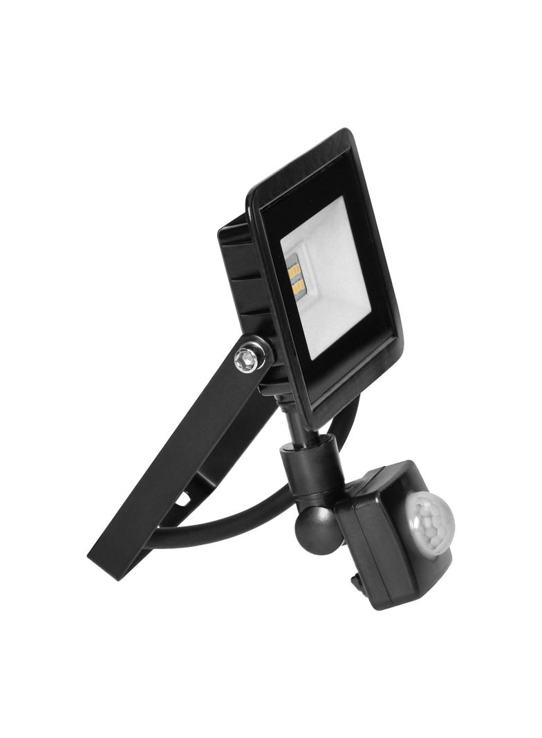 ALLED 10W Naświetlacz LED z PIR, 850lm, IP44, 4000K, Alu+szkło
