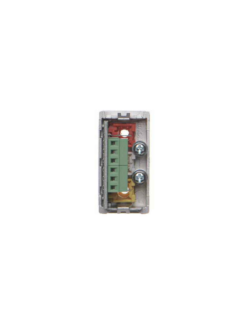 Simon Connect Płytka K45/2 złącz 3x RCA (CINCH) 225x45mm + wkłady zaciski śrubowe aluminium K105B/8 KONTAKT