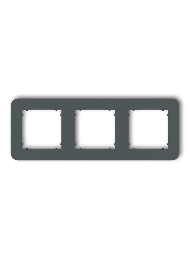 MINI Ramka uniwersalna potrójna zaokrąglona z tworzywa grafitowy mat