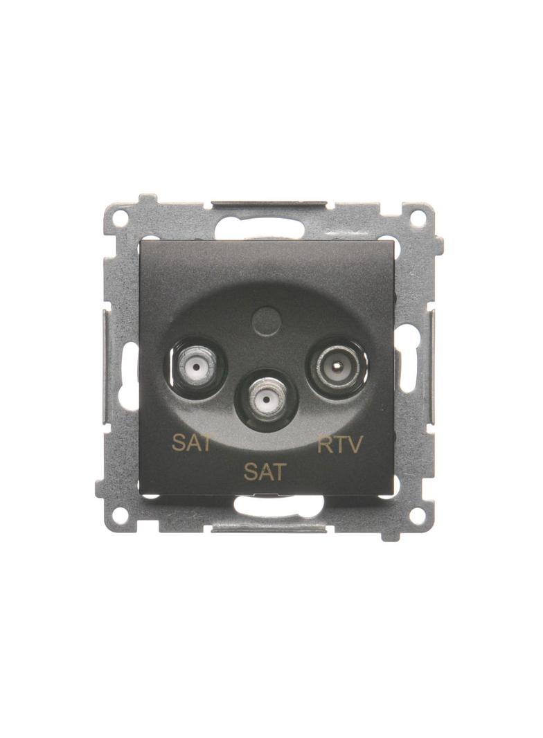 SIMON 54 WMDA-03019z-048 Gniazdo antenowe satelitarne podwójne SAT-SAT-RTV (moduł); antracyt