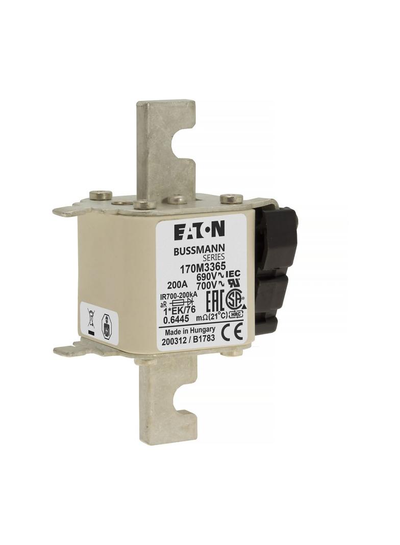 FUSE 200A 690V 1*EK/76 AR UC Wkładka szybka 200A AC 690V rozmiar 1 45x59x102 mm aR, 170M3365 EATON