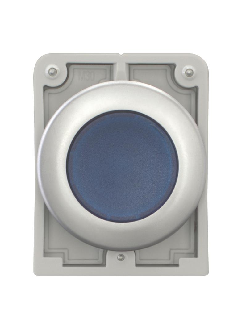 M30C-FDL-B Przycisk podświetlany 30mm płaski niebieski z samopowrotem 182940 EATON