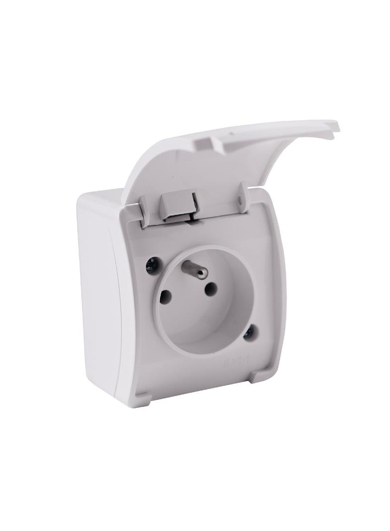 Gniazdo pojedyncze 2P+Z AQUATIC IP44 biały, 10 szt. OR-OE-7105/W/10 ORNO