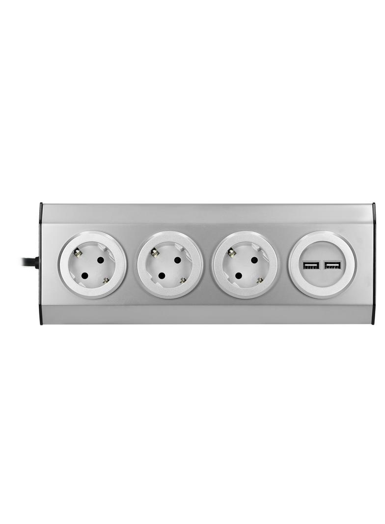 Gniazdo meblowe, kuchenne z ładowarką USB, montowane na rzepy z przewodem 1,5m - 3x2P+Z schuko, 2xUS FS-4(GS) ORNO