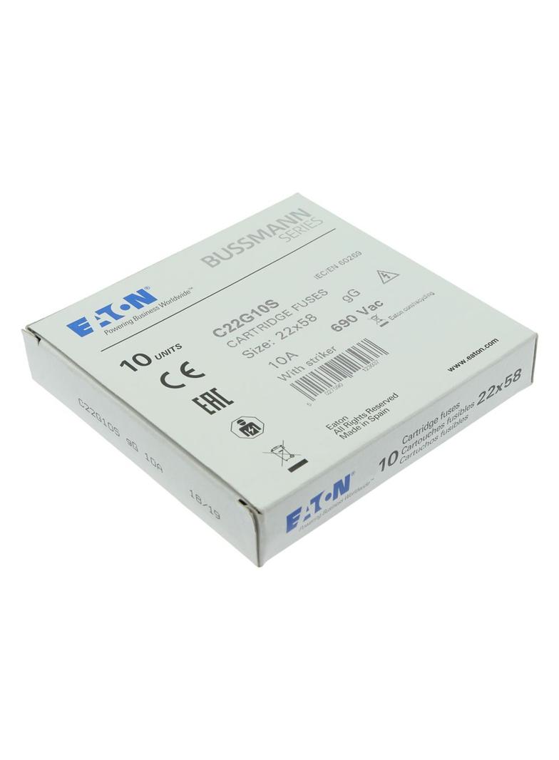 C22G10S Wkładka cylindryczna z wybijakiem 22x58 10A GG 690V AC C22G10S EATON