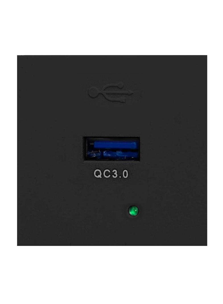 NOEN USBQ port modułowy 45x45mm z ładowarką USB quick charge 3A/5V; 2A/9V; 1,5A/12V czarny OR-GM-901