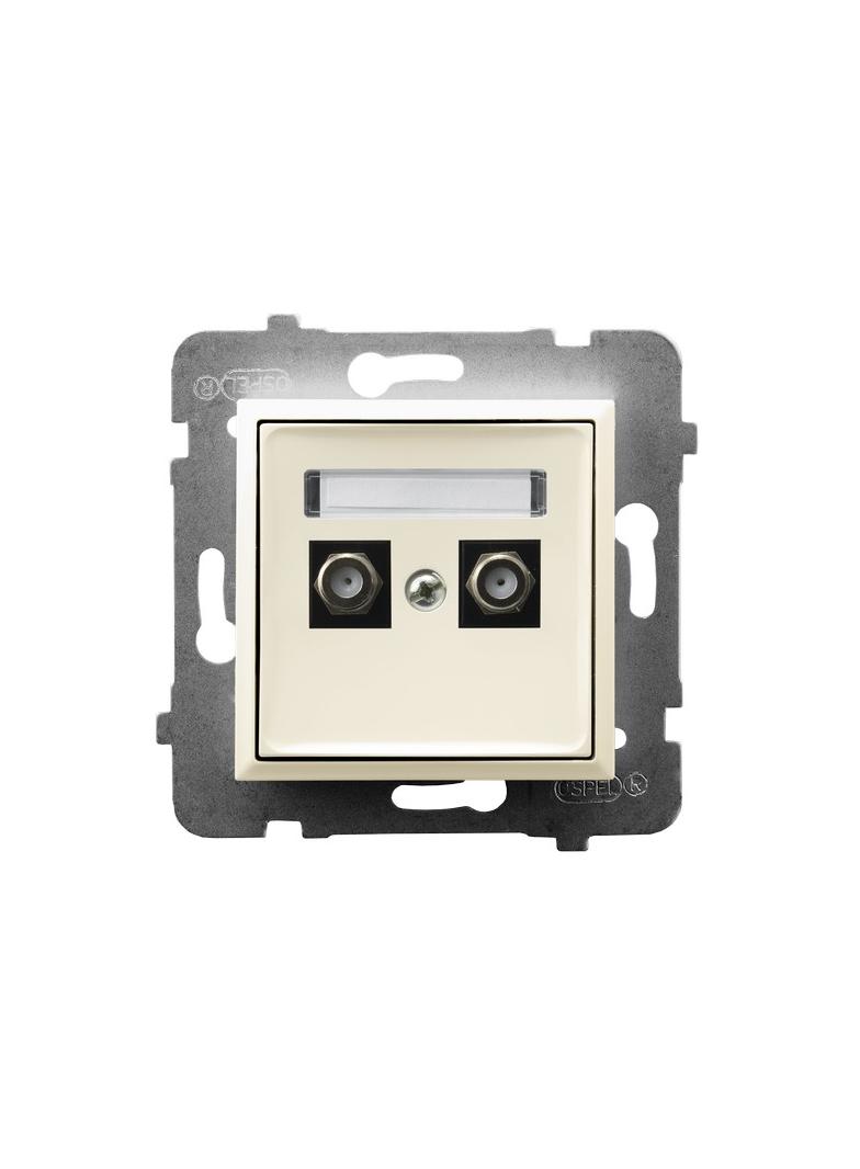 ARIA Gniazdo antenowe typu F podwójne - kolor ecru