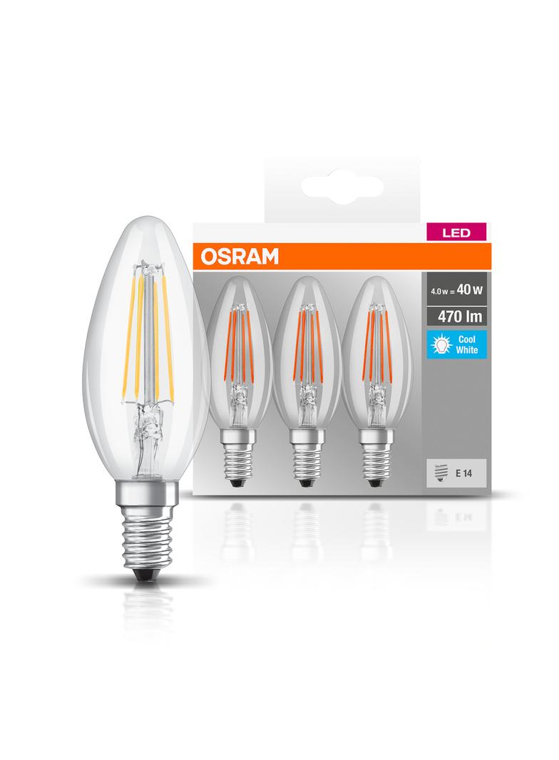 Lampa LED BASE Classic B40 4W/840 230V Filament szkło przezroczyste E14 FS3 OSRAM
